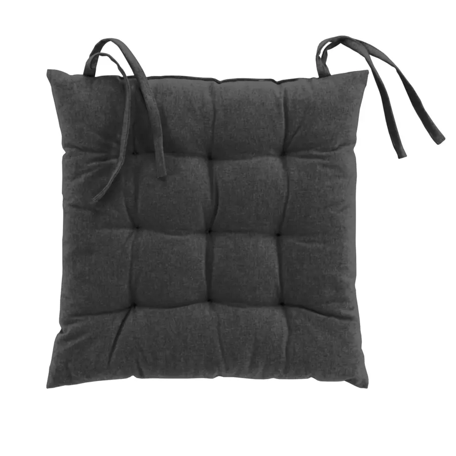 Coussin de chaise coton recyclé Mistral Gris anthracite 5