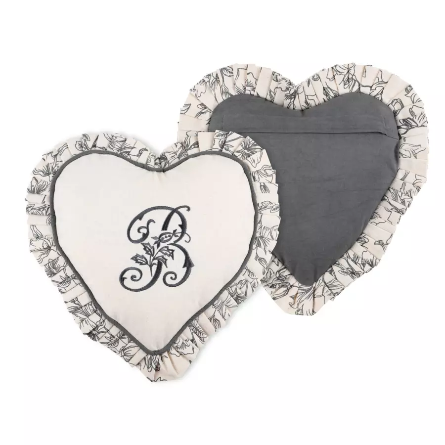 Coussin Cœur Bonnie Gris 4