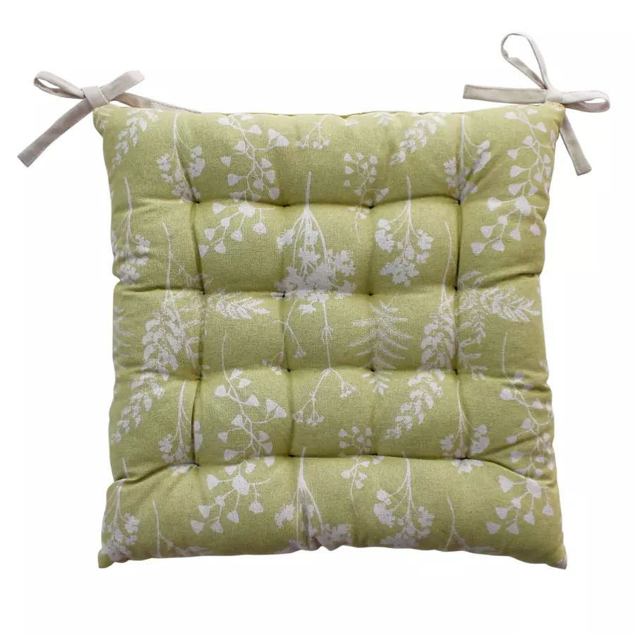 Coussin de chaise carré Herbier Vert tilleul 5