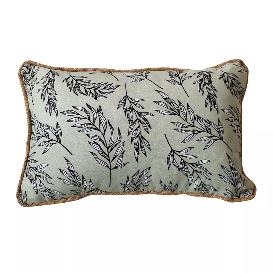 Coussin rectangulaire coton (50 cm) Lily Vert sauge 5