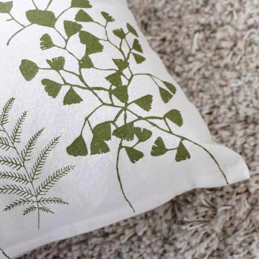 Cojín rectangular en algodón (50 cm) Herbier Verde olivo 4