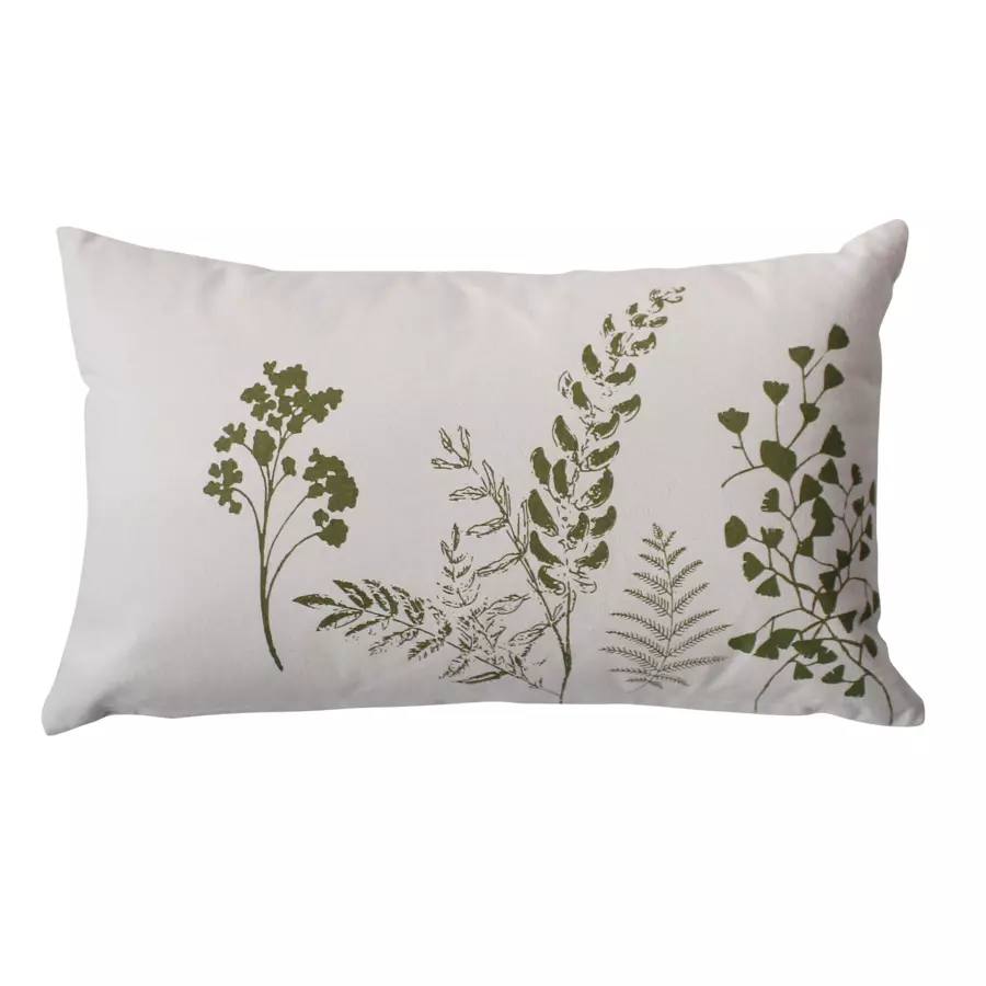Cojín rectangular en algodón (50 cm) Herbier Verde olivo 5
