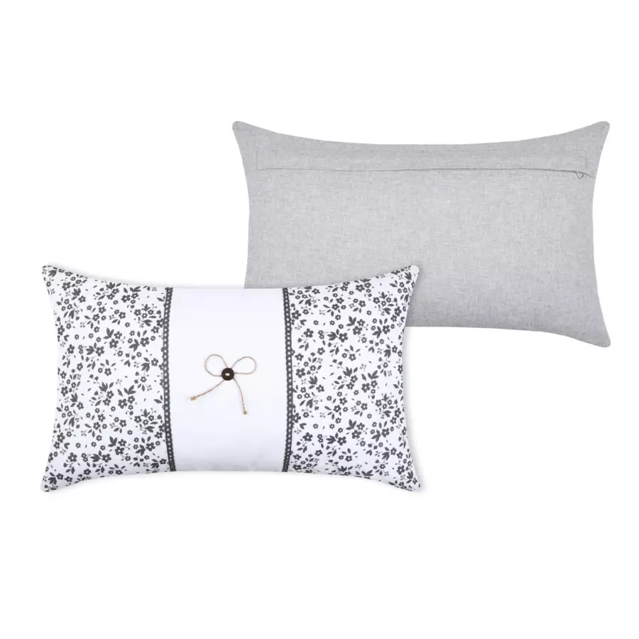 Coussin rectangulaire (50 cm) Ombeline Gris 5