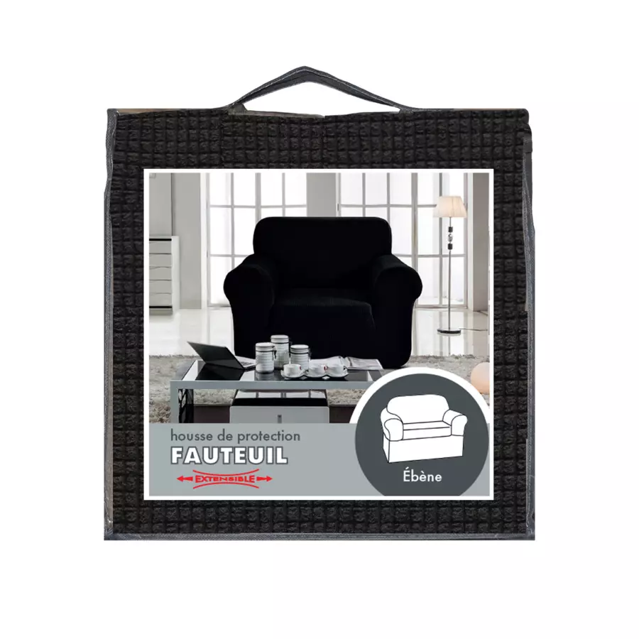 Funda para sillón extensible Prisca Negro ébano 6