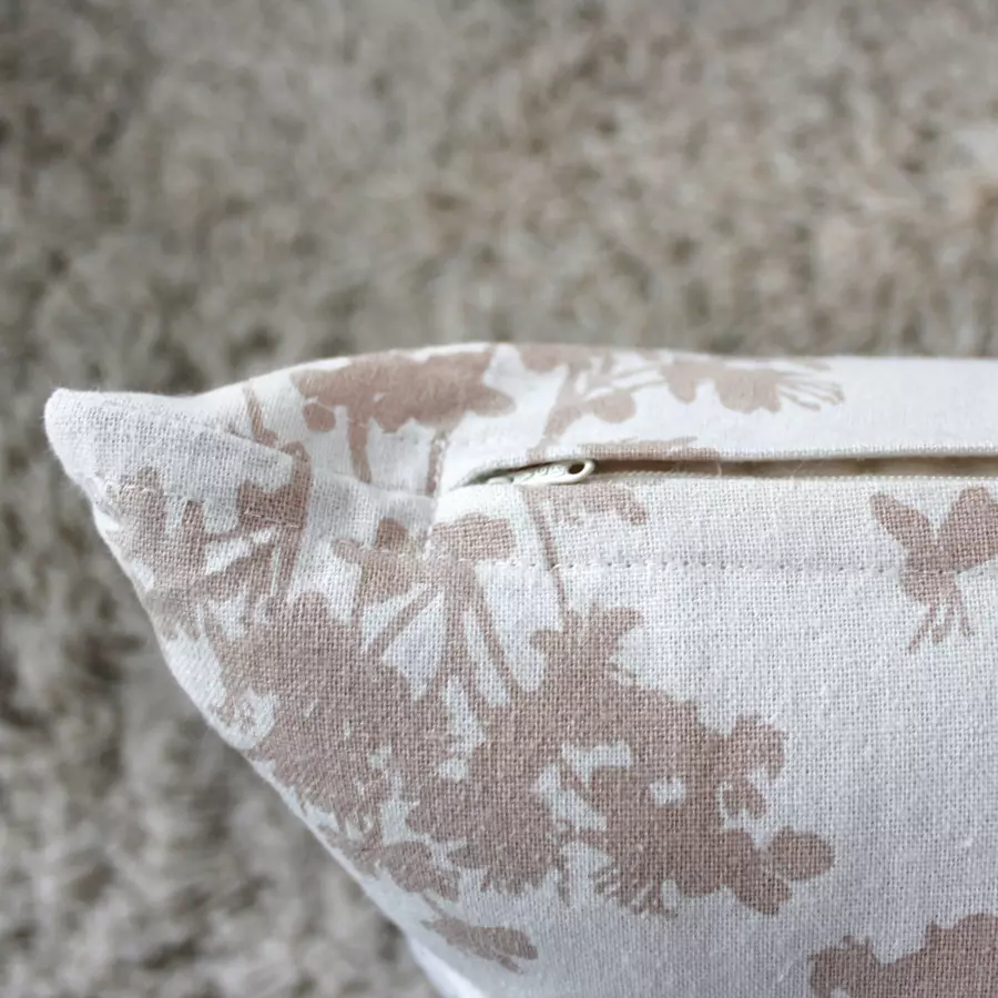 Coussin carré coton (40 cm) Herbier Beige 4