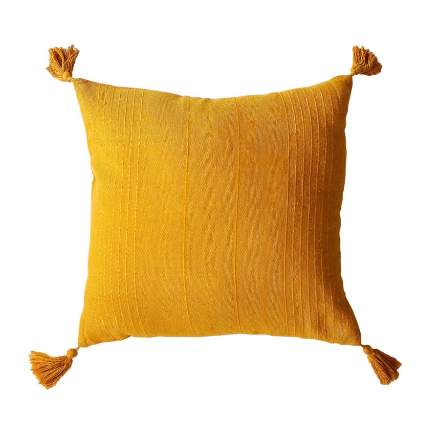 Quadratisches Kissen aus recycelter Baumwolle (40 cm) Bombay Honiggelb 4