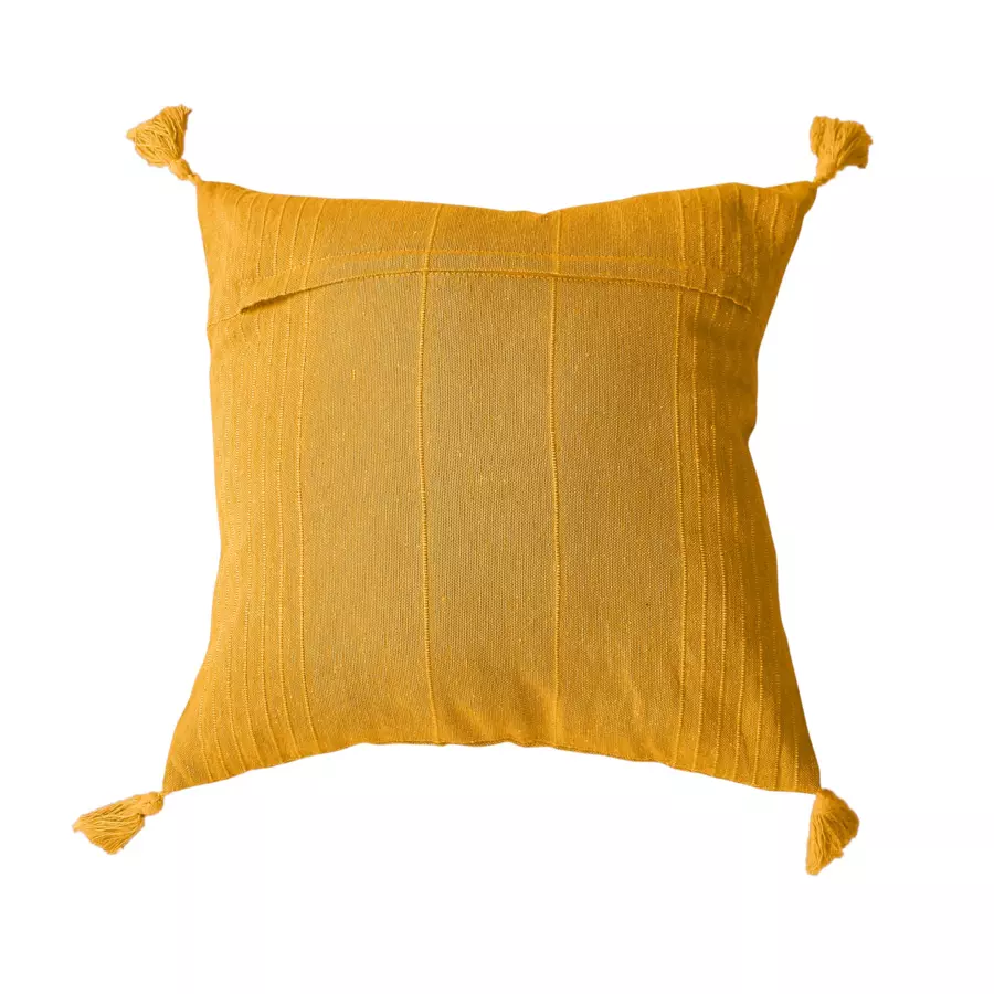 Coussin carré coton recyclé (40 cm) Bombay Jaune moutarde 5