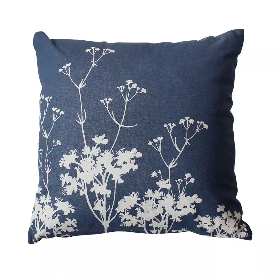 Coussin carré coton (40 cm) Herbier Bleu 4