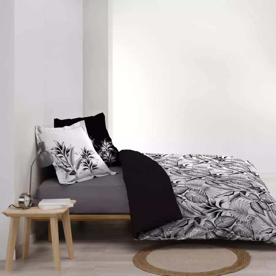 Funda Nórdica y dos fundas en percal de algodón (260 cm) Cabana Negro 4