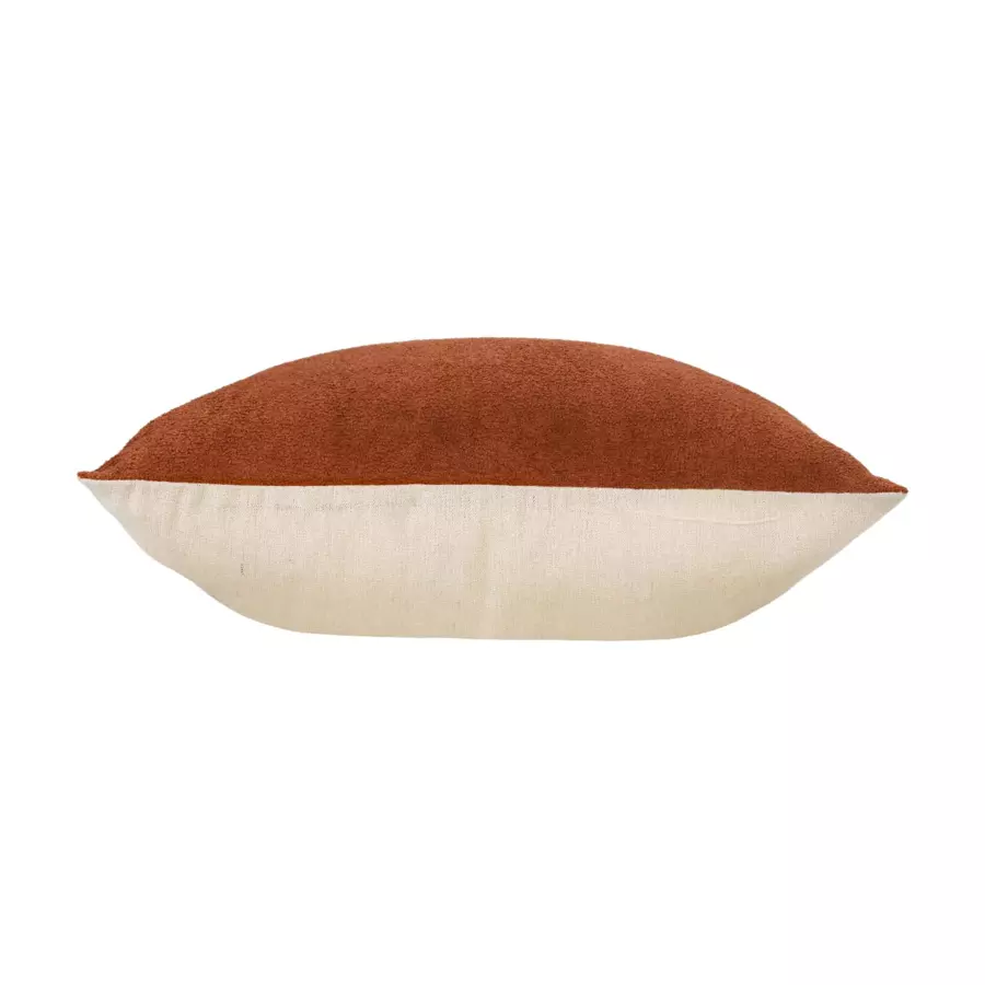 Coussin carré bouclette (45 cm) Tessa Camel