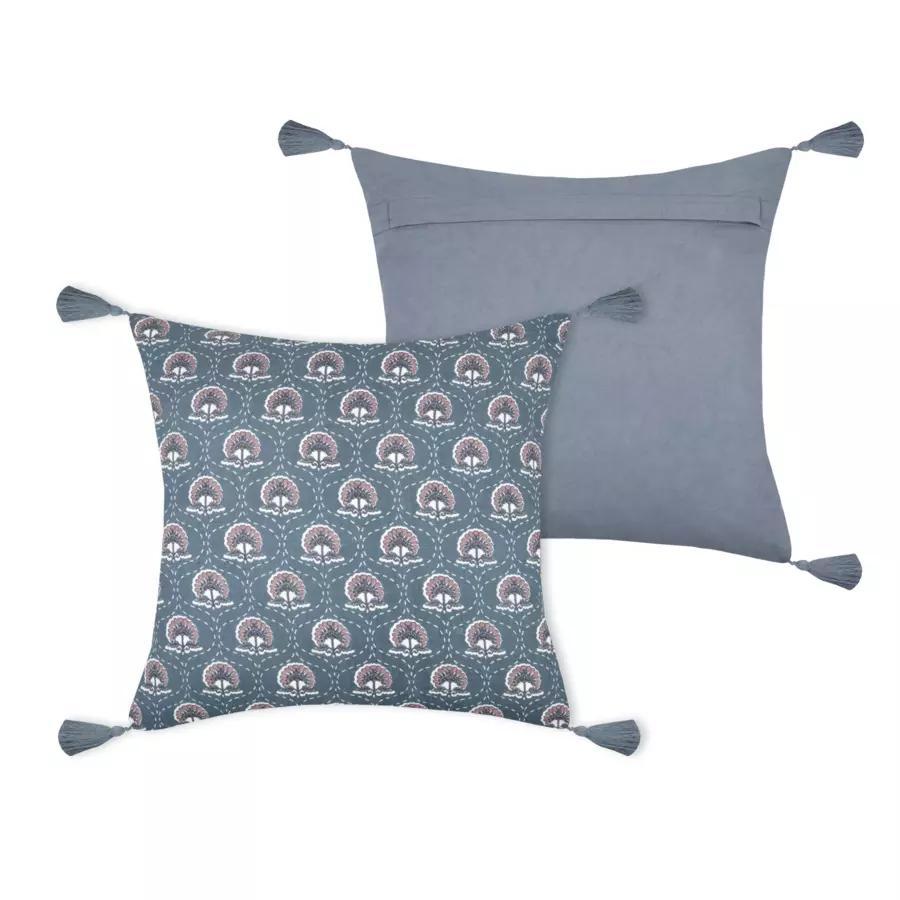 Sierkussen vierkant Katoengaas (40 cm) Sunda Indigo Blauw