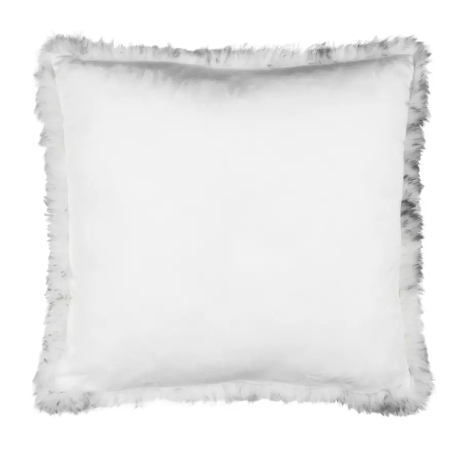 Coussin carré fausse fourrure (50 cm) Kingston Gris