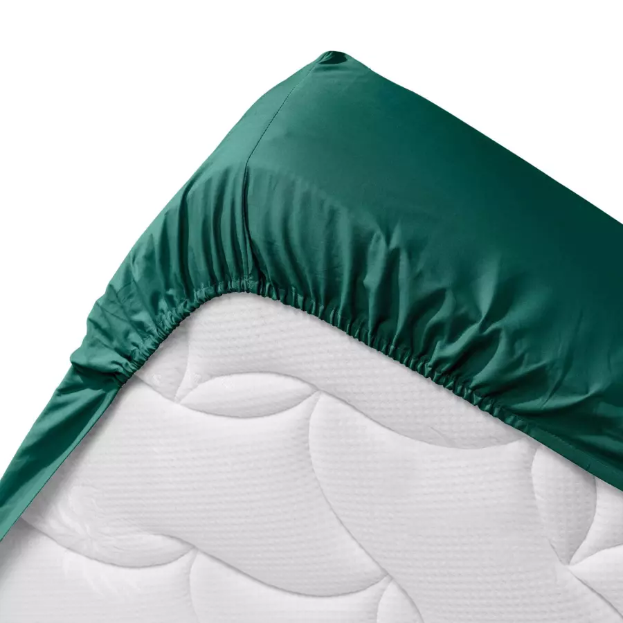 Sábana bajera en algodón bio (140 cm) Biolina Verde esmeralda 5