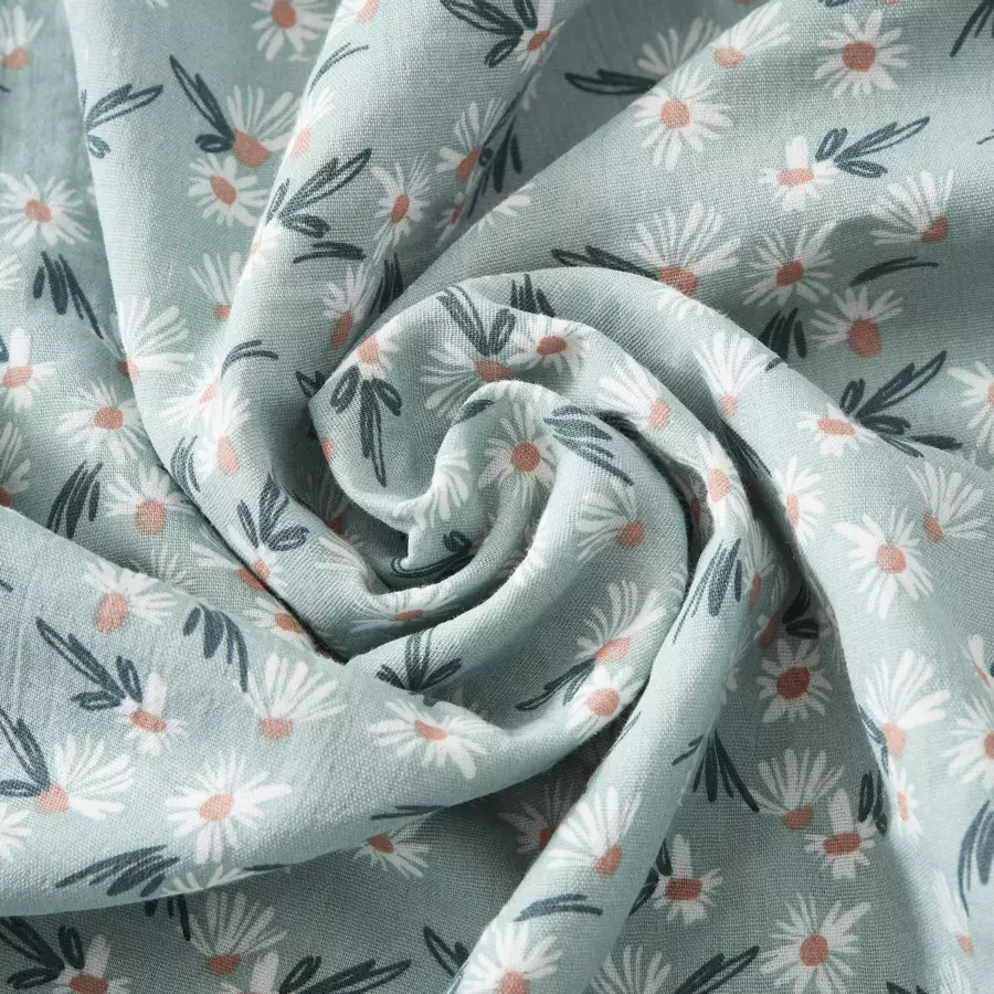 Funda nórdica en gasa de algodón (240 cm) Marguerite Azul 5