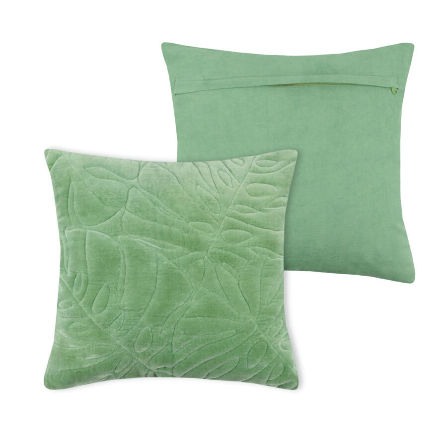 Quadratisches Kissen (40 cm) Tropika Smaragdgrün 4