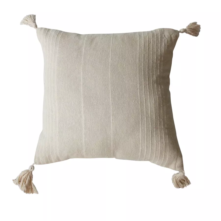 Coussin carré coton recyclé (40 cm) Bombay Ecru 4