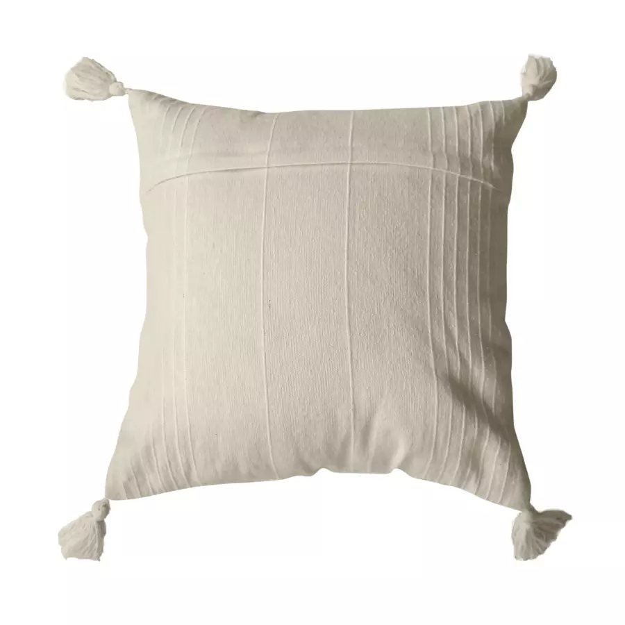 Coussin carré coton recyclé (40 cm) Bombay Ecru 5