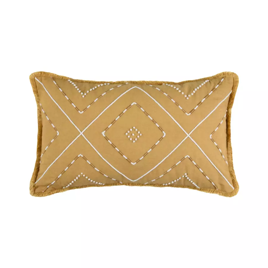 Cojín rectangular en algodón (50 cm) Bamako Amarillo mostaza 4