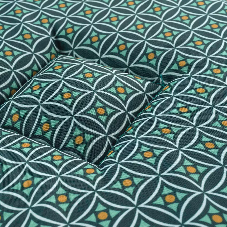 Galette de chaise carrée à rabats Havana Vert kaki 4