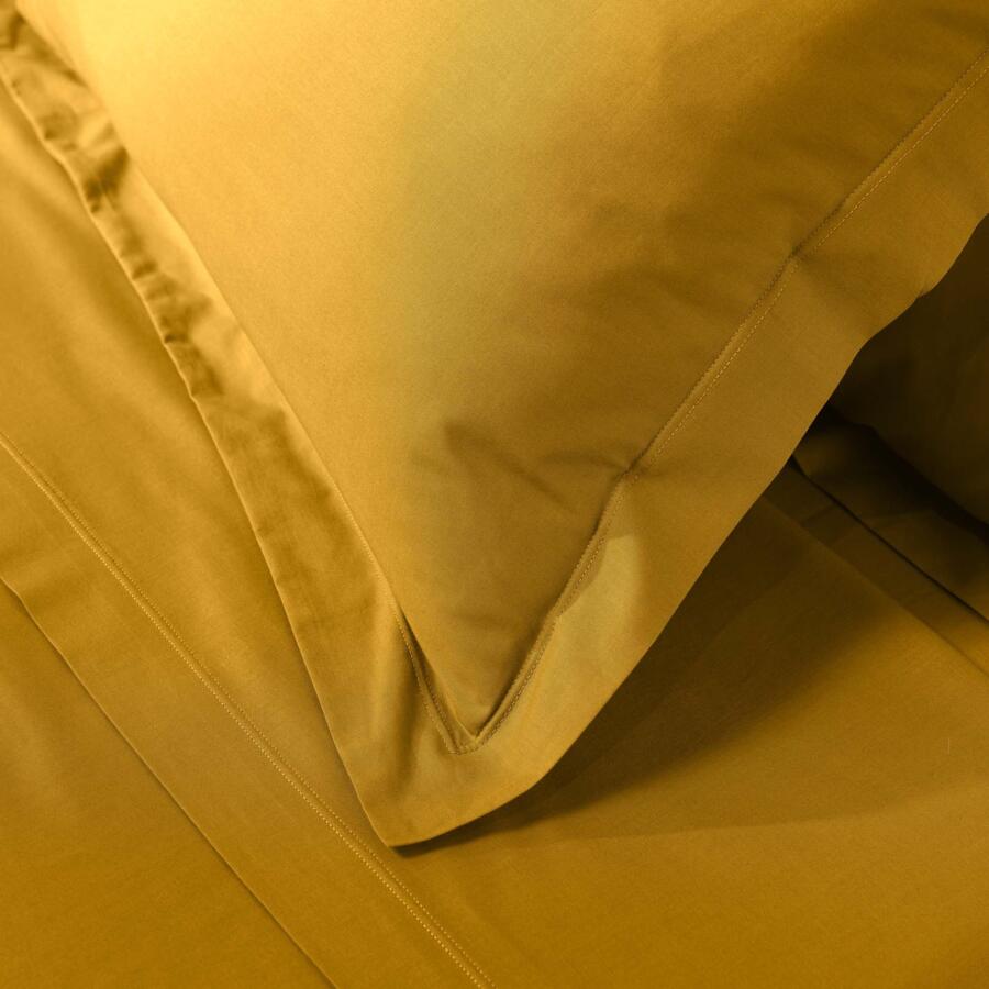 Funda de almohada cuadrada en algodón bio (63 cm) Biolina Amarillo ocre 4
