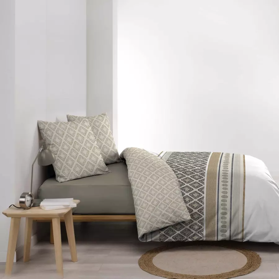Dekbedovertrek en twee kussenslopen katoen (240 cm) Sybille Beige 4