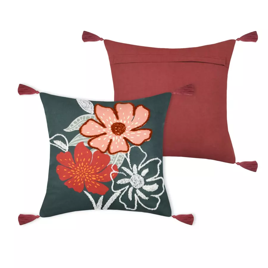 Coussin carré (40 cm) Ivanna Vert émeraude 4