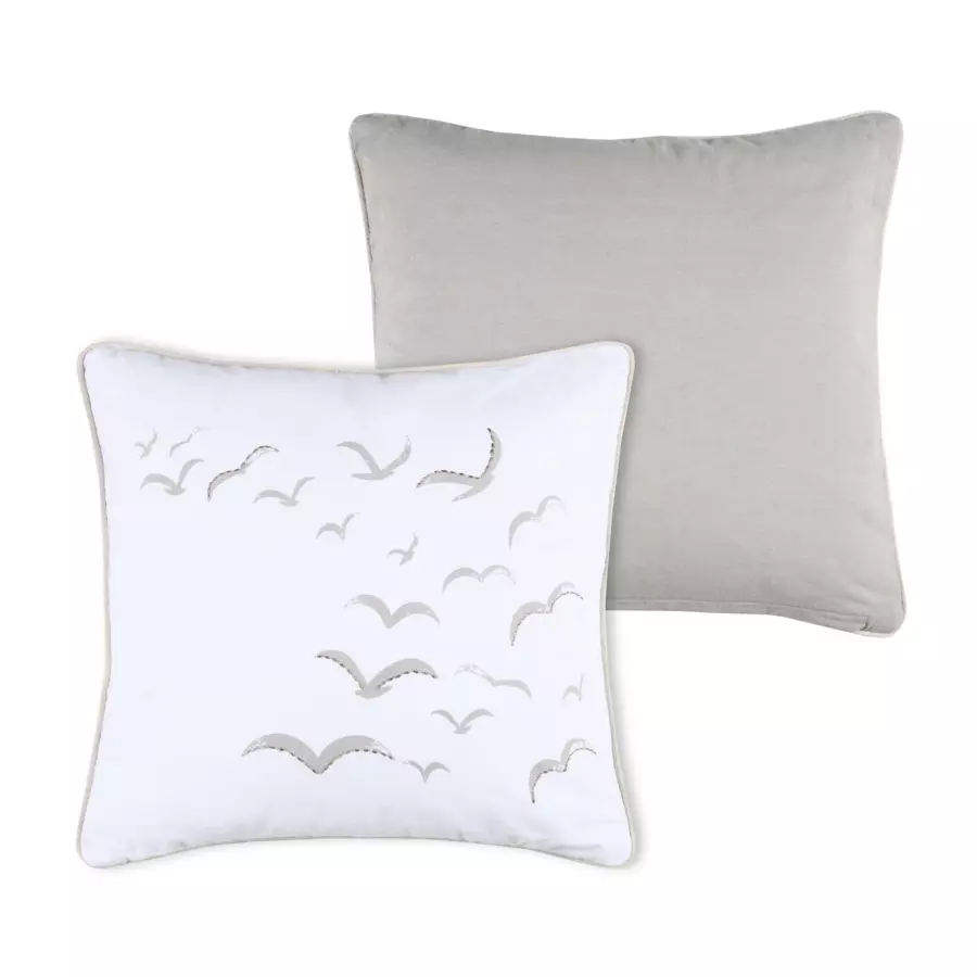 Coussin carré coton (40 cm) Yacht Blanc 4