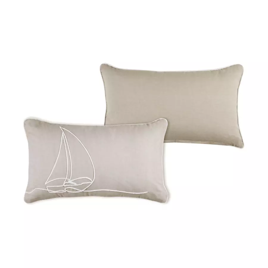 Coussin rectangulaire coton (50 cm) Yacht Gris 4