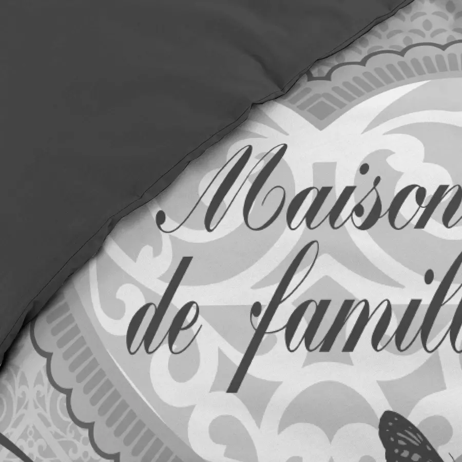 Funda Nórdica y dos fundas de almohada en algodón (240 cm) Family Home Gris 4