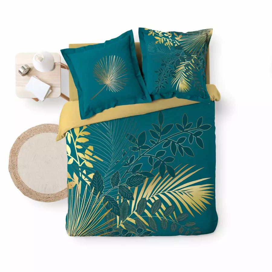Funda Nórdica y dos fundas de almohada en algodón (240 cm) Strassy Azul trullo 5