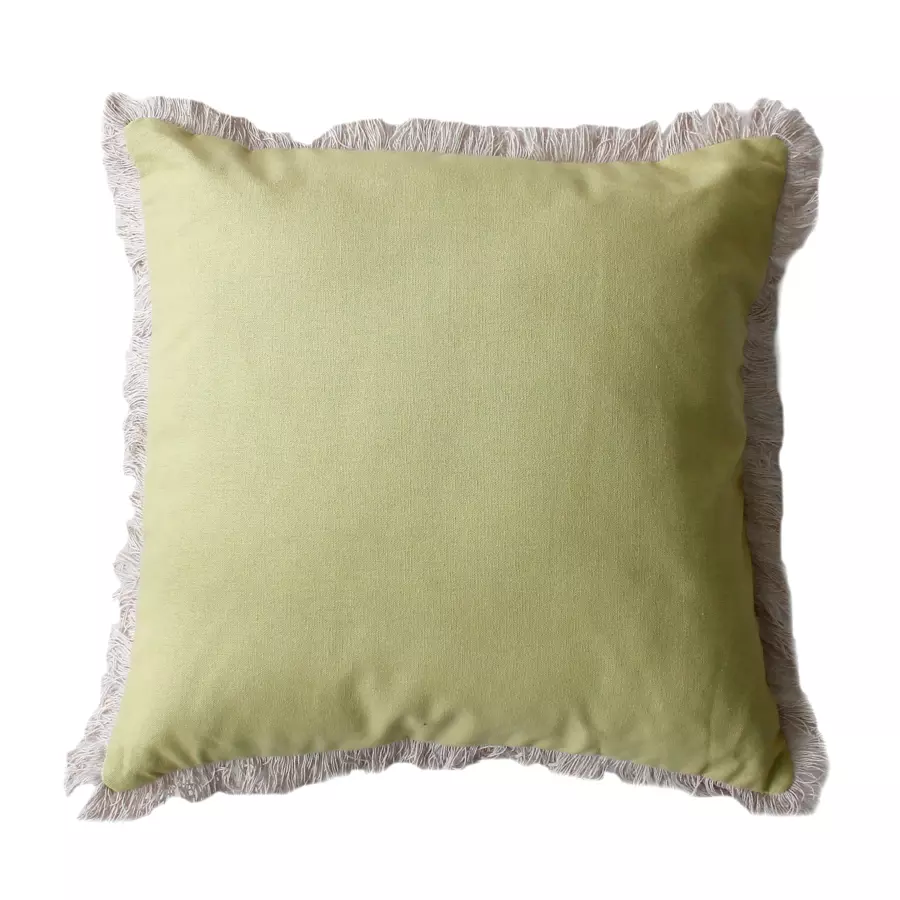 Coussin carré coton (40 cm) Herbier uni Vert tilleul 4