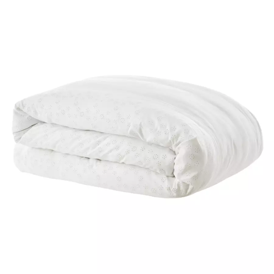 Housse de couette dentelle coton (260 cm) Jeanne Blanche 4