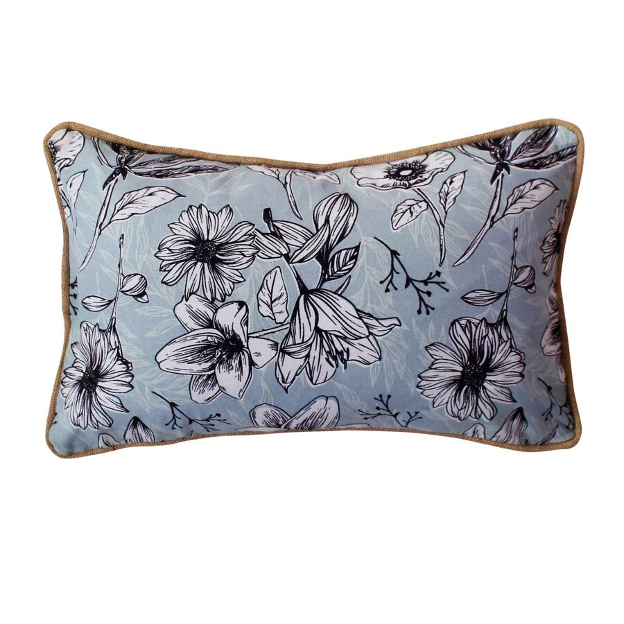 Coussin rectangulaire coton (50 cm) Lily Bleu 4