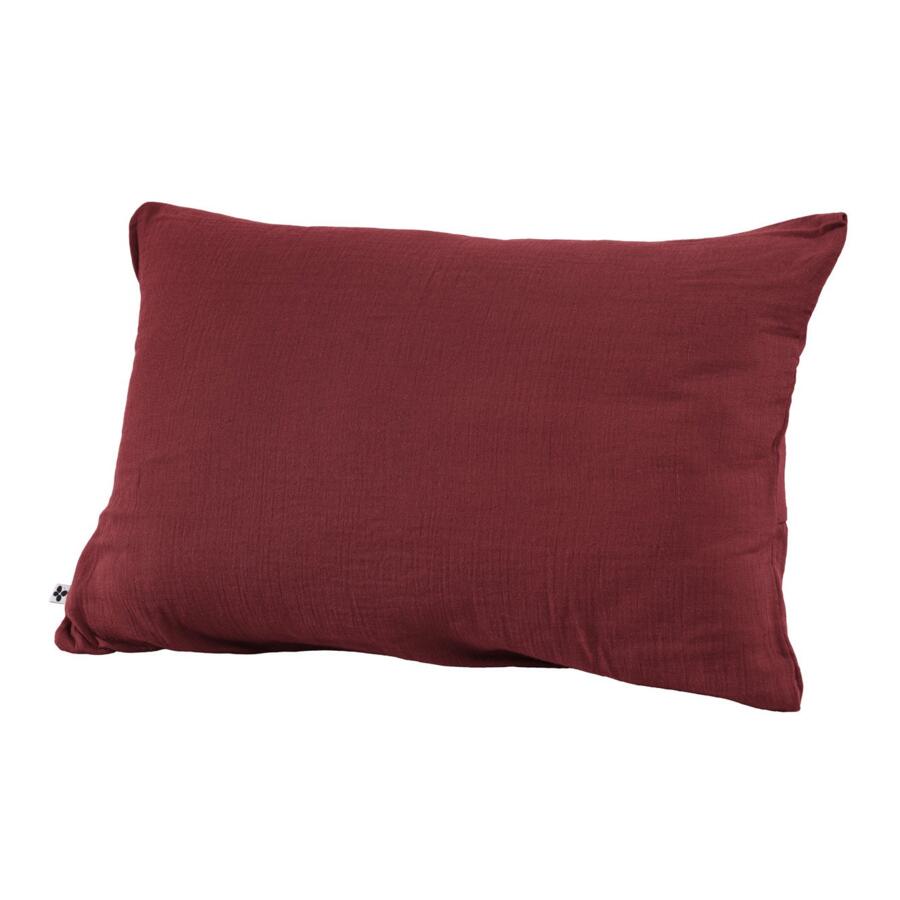 Funda para almohada rectangular en gasa de algodón (L70 cm) Gaïa Burdeos 4