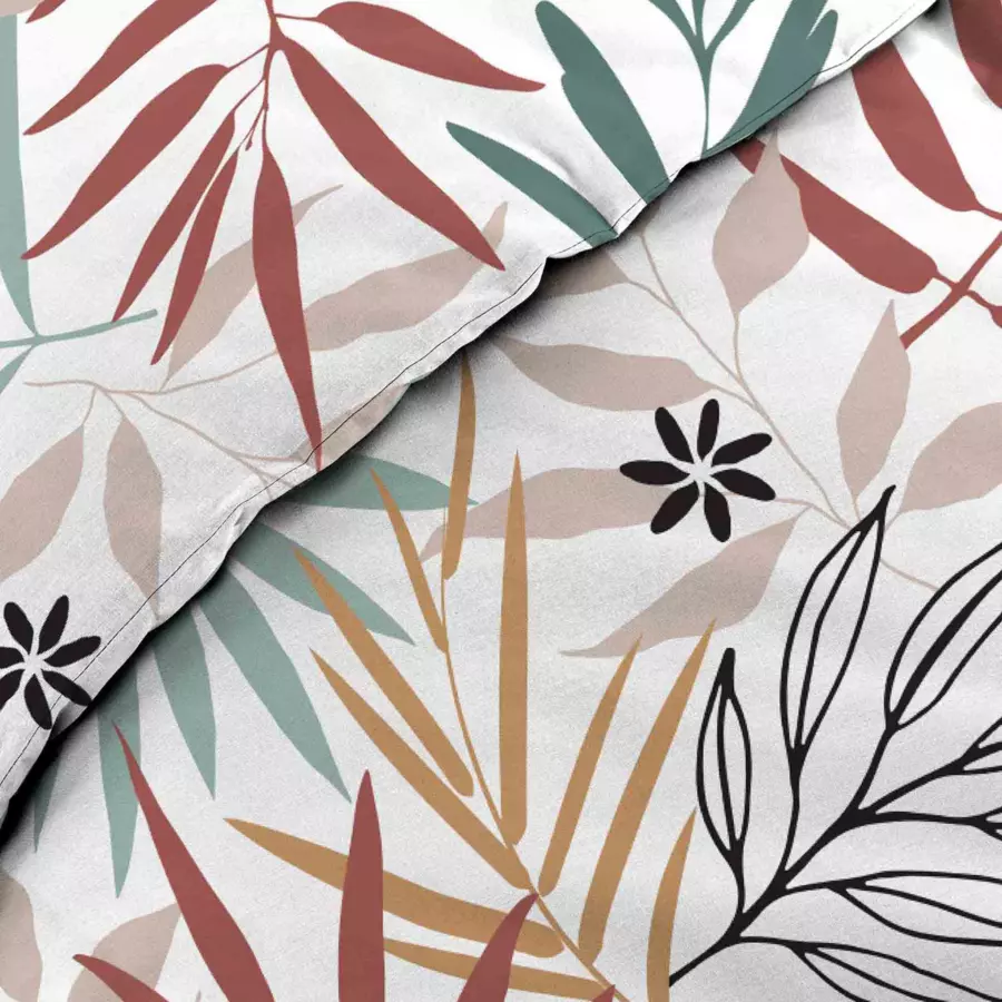 Funda nórdica y dos fundas para almohadones en algodón (240 cm) Melvina Verde 4
