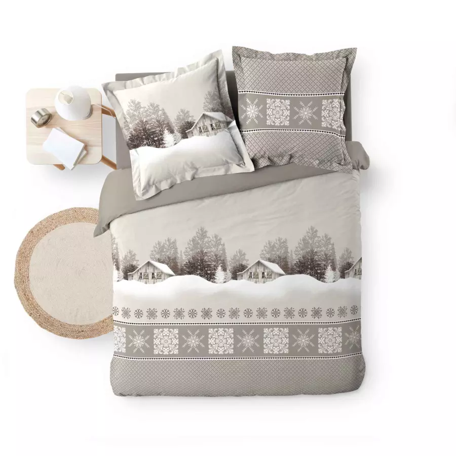 Funda Nórdica y dos fundas para almohadas algodón (240 cm) Chalet Beige 5