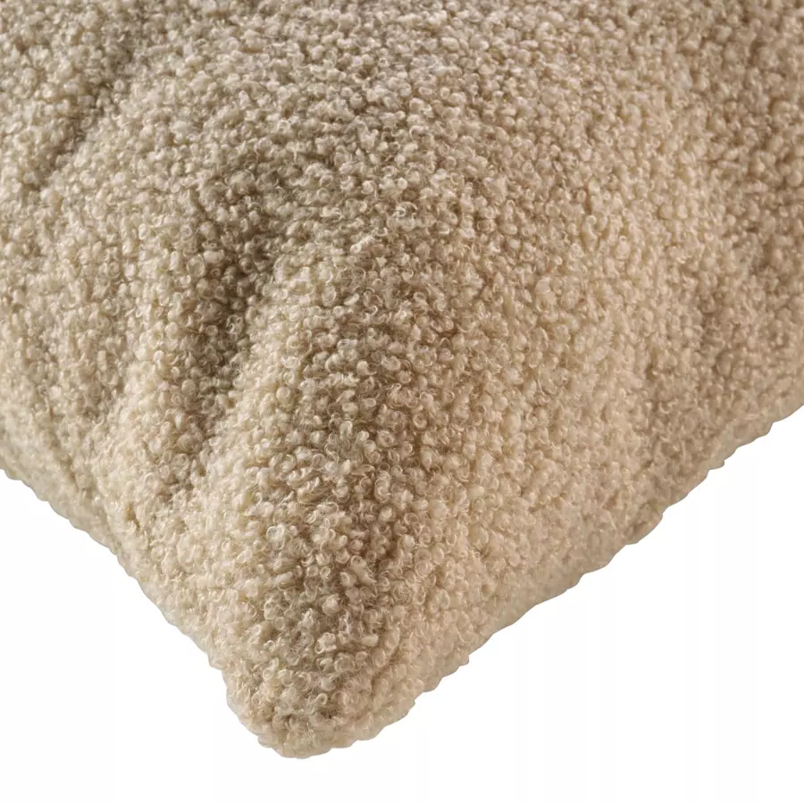 Coussin carré bouclette (45 cm) Wooly Beige
