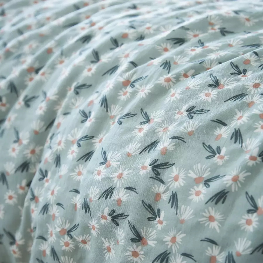 Dekbedovertrek katoengaas (200 cm) Marguerite Blauw
