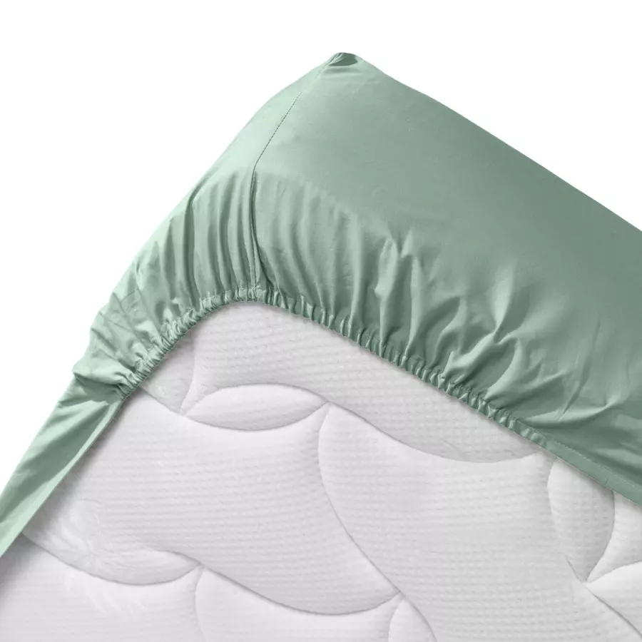 Drap housse coton bio (180 cm) Biolina Vert sauge 4