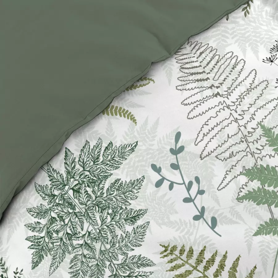 Funda Nórdica y dos fundas para almohadas gasa de algodón (260 cm) Verveine  Verde 4