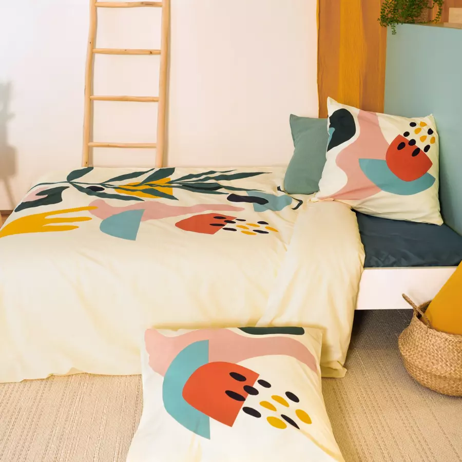Housse de couette et deux taies coton (240 cm) Espie Multicolore 4