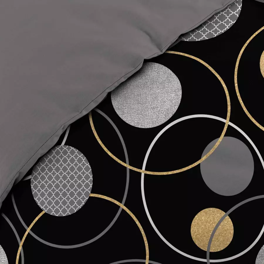 Housse de couette et deux taies coton (240 cm) Milor Noire 5
