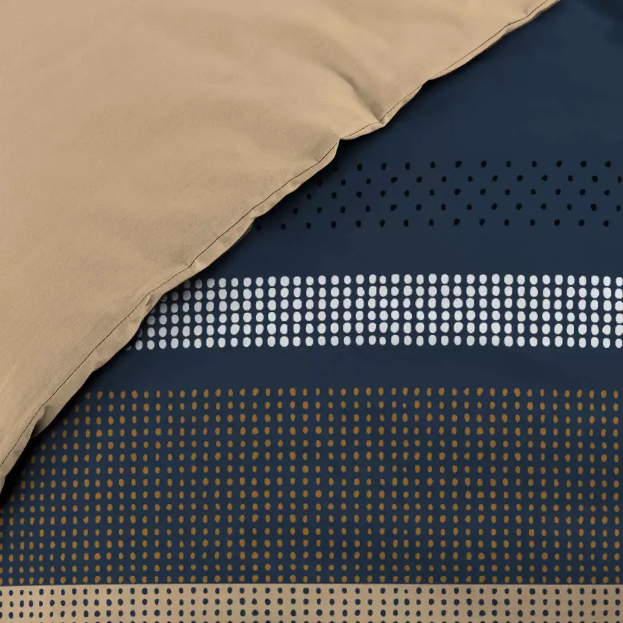 Housse de couette et deux taies coton (240 cm) Masai Bleue 4