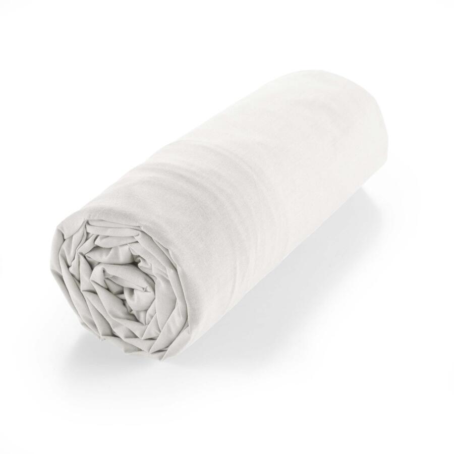 Drap housse coton bio (140 cm) Biolina Blanc 5