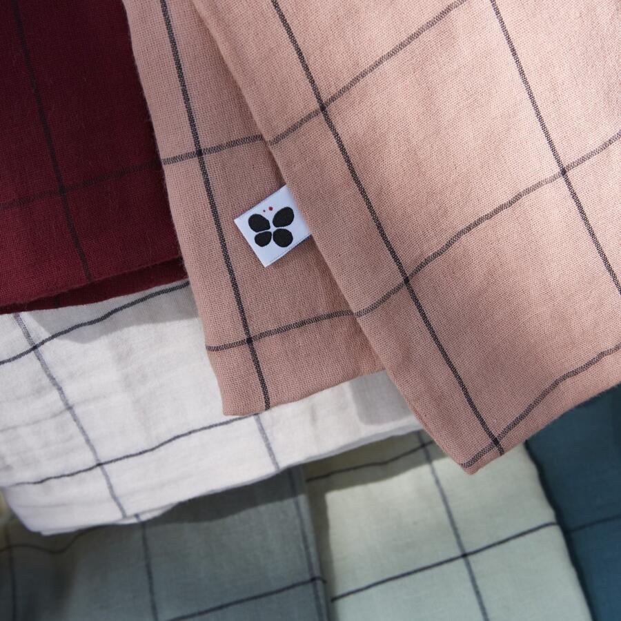 Funda de almohada rectangular en gasa de algodón (70 cm) Gaïa Match Verde tilo 4