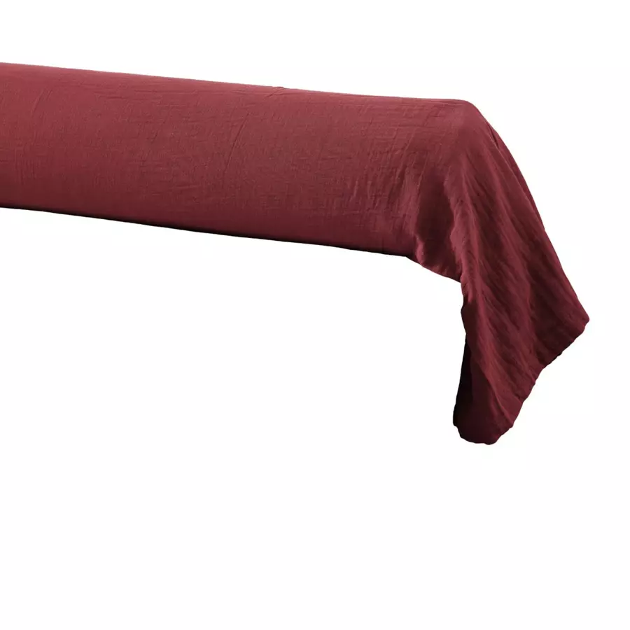 Funda para travesaño gasa de algodón (L185 cm) Gaïa Vino tinto 4