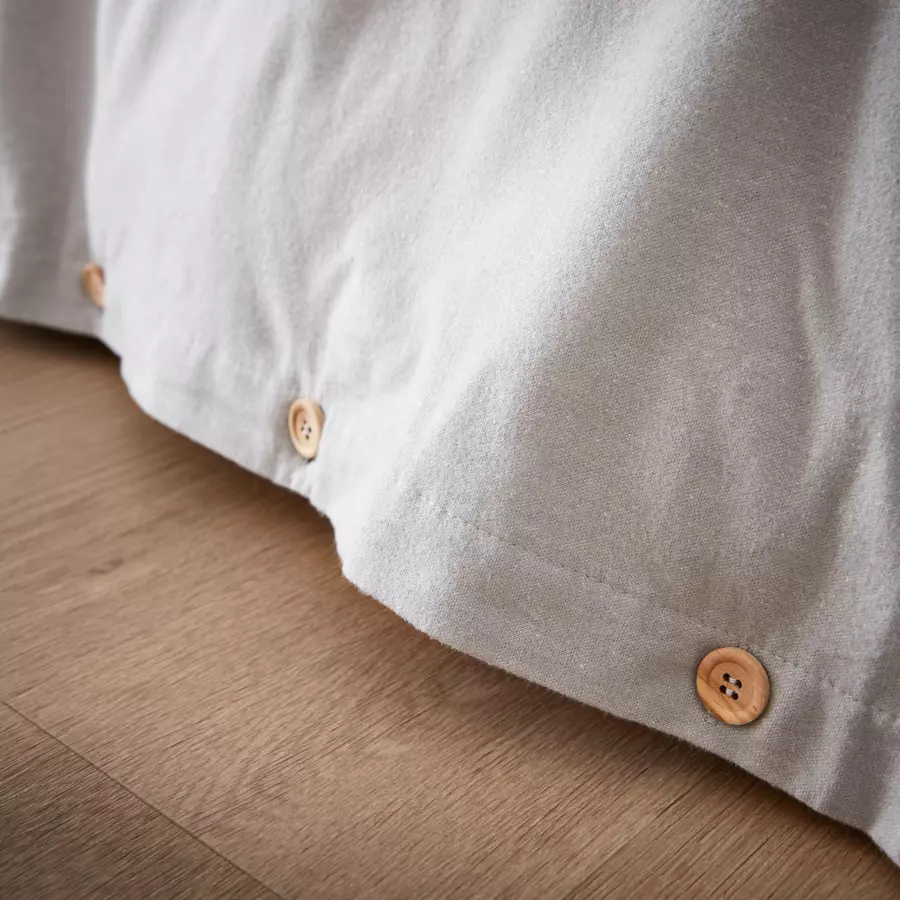 Housse de couette flanelle de coton (240 cm) Théa Gris clair 4