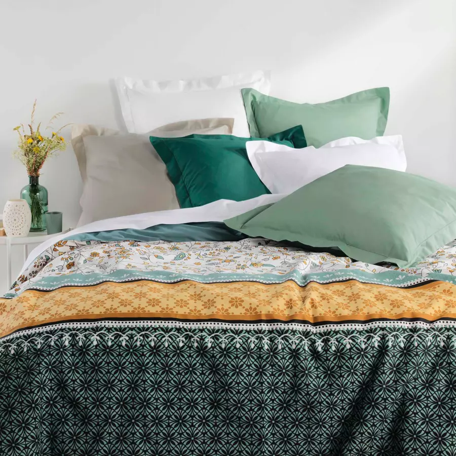 Sábana bajera en algodón bio (180 cm) Biolina Verde esmeralda 4