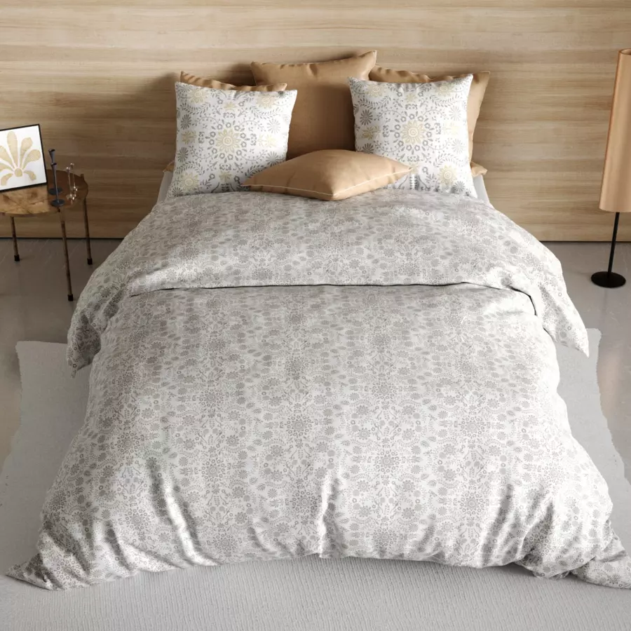 Funda Nórdica y dos fundas para almohada en algodón (260 cm) Vishka Beige 4