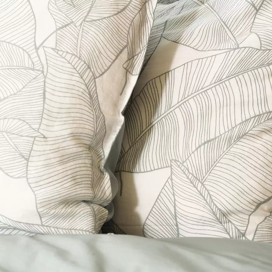 Funda Nórdica y dos fundas para almohada en algodón y lino lavado (240 cm) Pampelune Verde claro 4